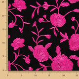 Fuchsia Tencel Bestickter Schal Schwarz - Ribes y Casals