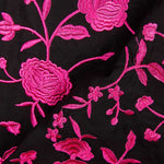 Fuchsia Tencel Bestickter Schal Schwarz - Ribes y Casals