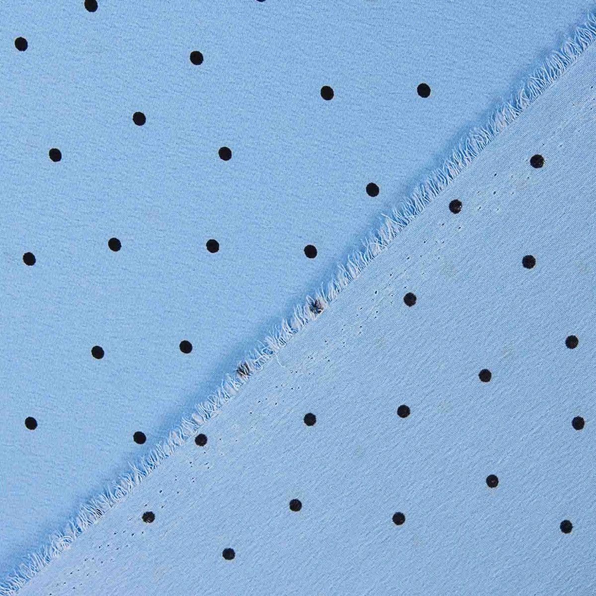 Polyester Krepp gepunktet Mini Blau - Ribes y Casals