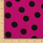 Polyester Crepe Polyester Polka Dot Tropfen 33mm Fuchsia - Ribes y Casals