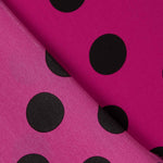 Polyester Crepe Polyester Polka Dot Tropfen 33mm Fuchsia - Ribes y Casals