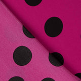 Polyester Crepe Polyester Polka Dot Tropfen 33mm Fuchsia - Ribes y Casals