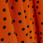 Polyester Krepp Polyester Tropfen Punkt 7mm Orange - Ribes y Casals