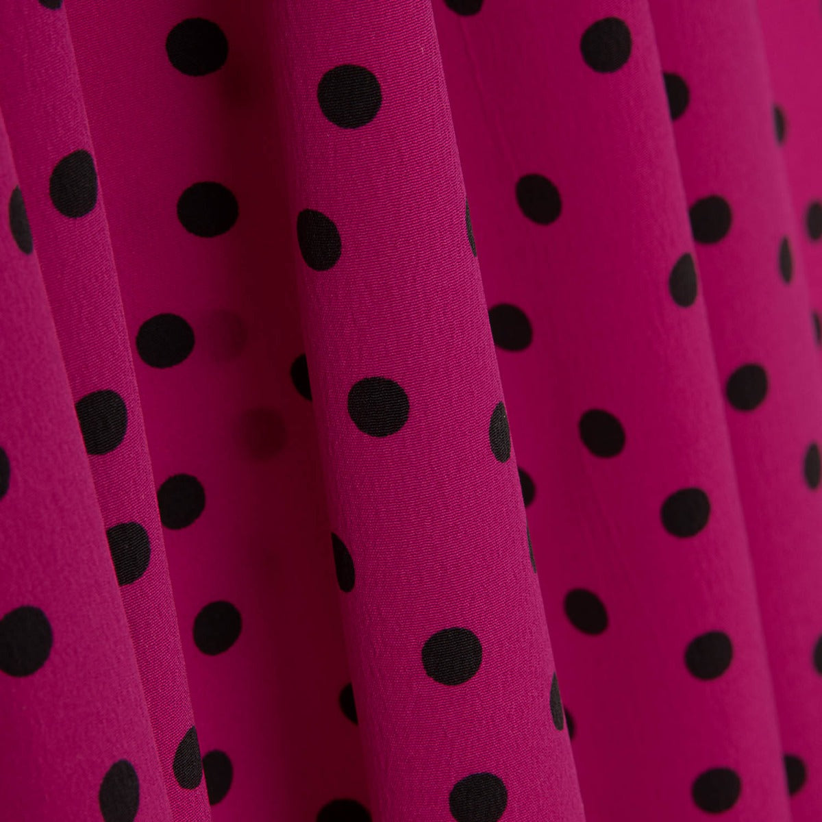 Polyester Crepe Polyester Polka Dot Tropfen 7mm Fuchsia - Ribes y Casals
