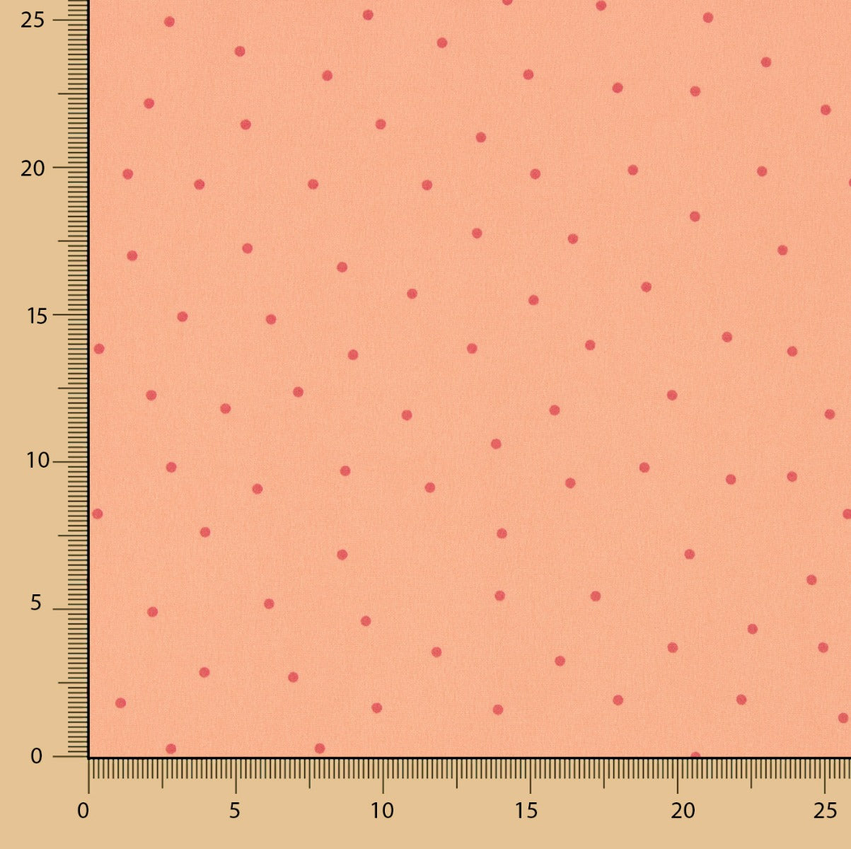 Polyester Krepp Polka Dot Polka Dot Mini Coral - Ribes y Casals