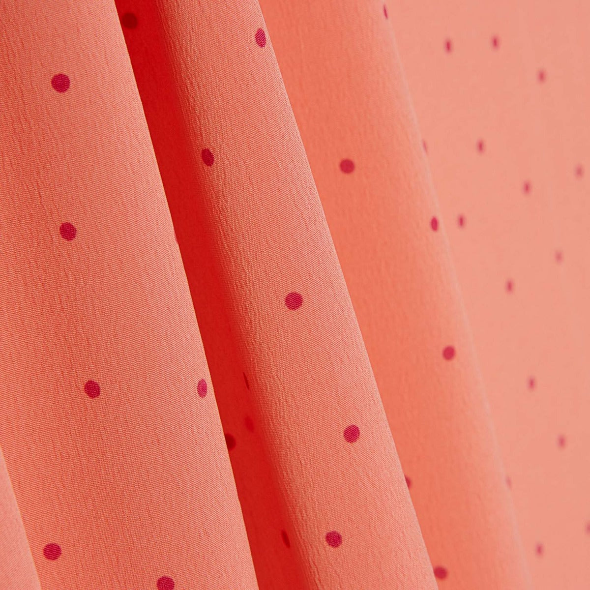 Polyester Krepp Polka Dot Polka Dot Mini Coral - Ribes y Casals