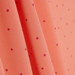 Polyester Krepp Polka Dot Polka Dot Mini Coral - Ribes y Casals