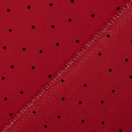 Polyester-Krepp-Polka-Dot Mini Drop Rot - Ribes y Casals