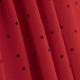 Polyester-Krepp-Polka-Dot Mini Drop Rot - Ribes y Casals