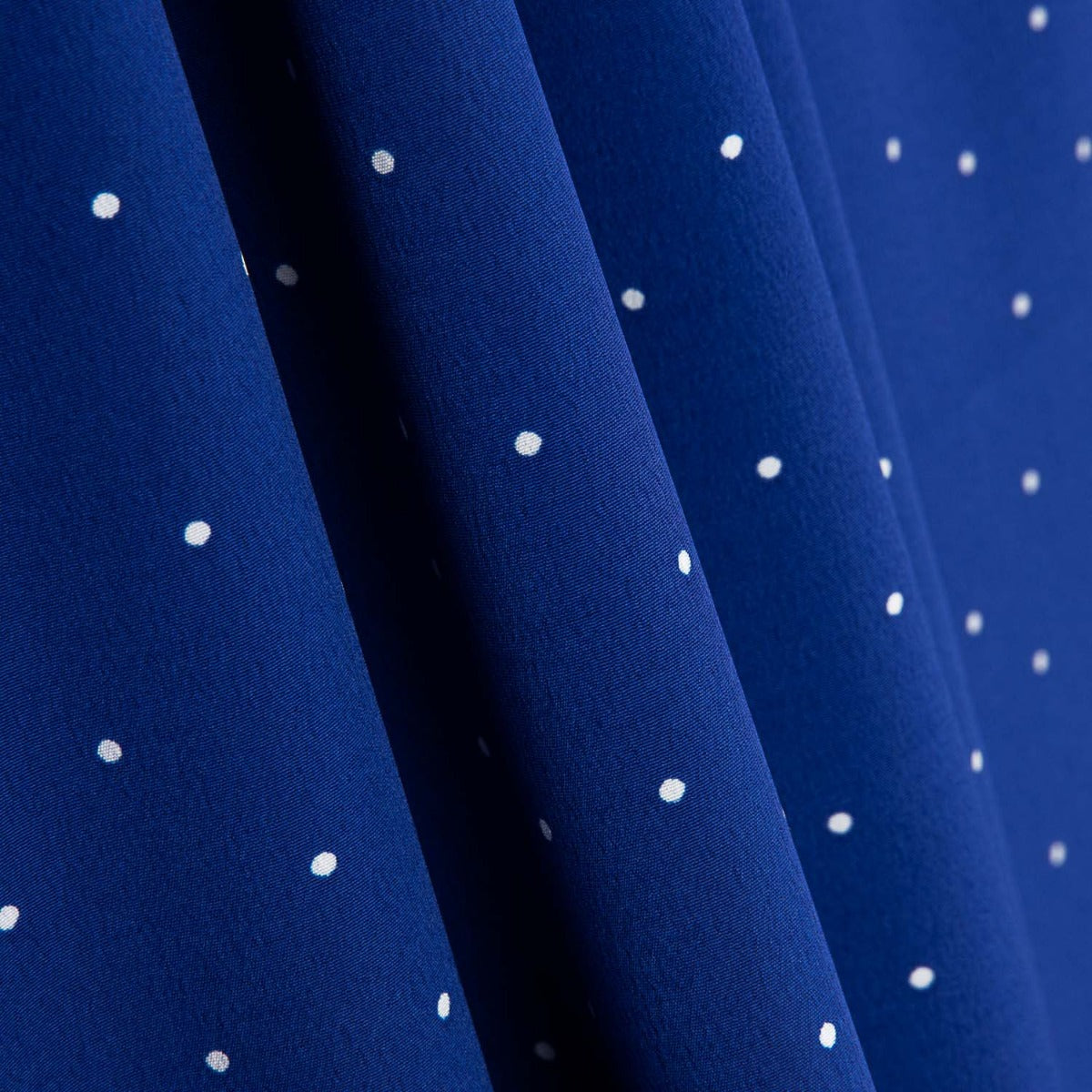 Polyester Krepp gepunktet Mini Blau - Ribes y Casals