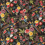 Polyester Crep Polyester Heavy Drape Print Schwarzer Kolibri-Schal - Ribes y Casals