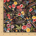 Polyester Crep Polyester Heavy Drape Print Schwarzer Kolibri-Schal - Ribes y Casals