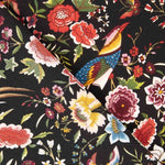 Polyester Crep Polyester Heavy Drape Print Schwarzer Kolibri-Schal - Ribes y Casals