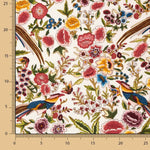 Polyester Crep Polyester Heavy Drawstring Printed Ecru Hummingbird Shawl - Ribes y Casals