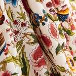 Polyester Crep Polyester Heavy Drawstring Printed Ecru Hummingbird Shawl - Ribes y Casals