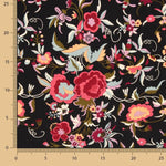 Crepe Polyester Heavy Drape Bedruckter Schal Schwarz - Ribes y Casals