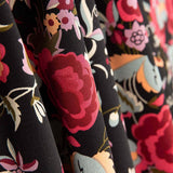 Crepe Polyester Heavy Drape Bedruckter Schal Schwarz - Ribes y Casals