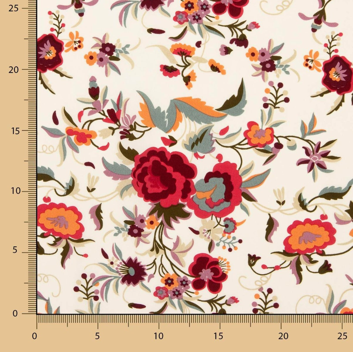Crepe Polyester Heavy Drape Bedruckter Schal Ecru - Ribes y Casals