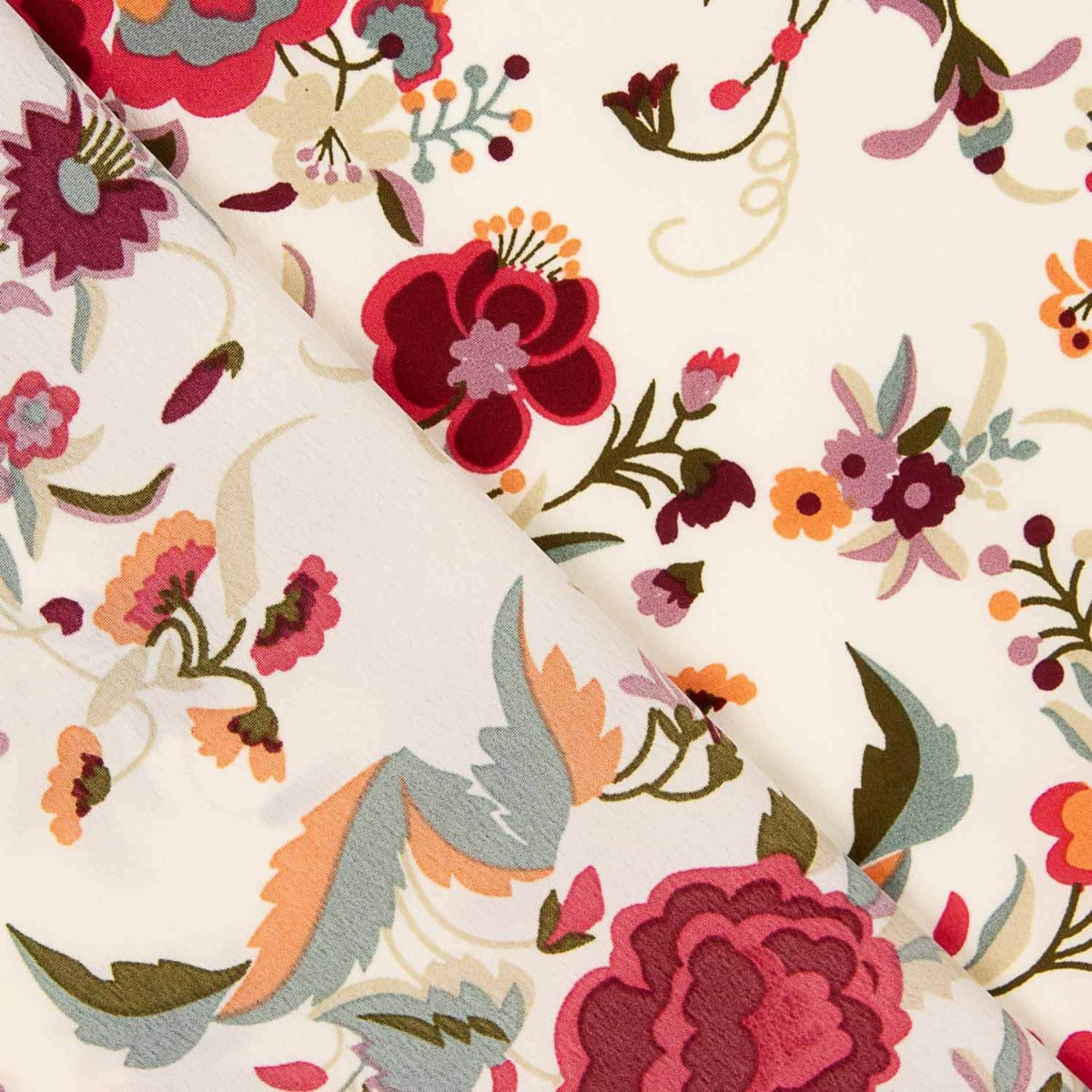 Crepe Polyester Heavy Drape Bedruckter Schal Ecru - Ribes y Casals