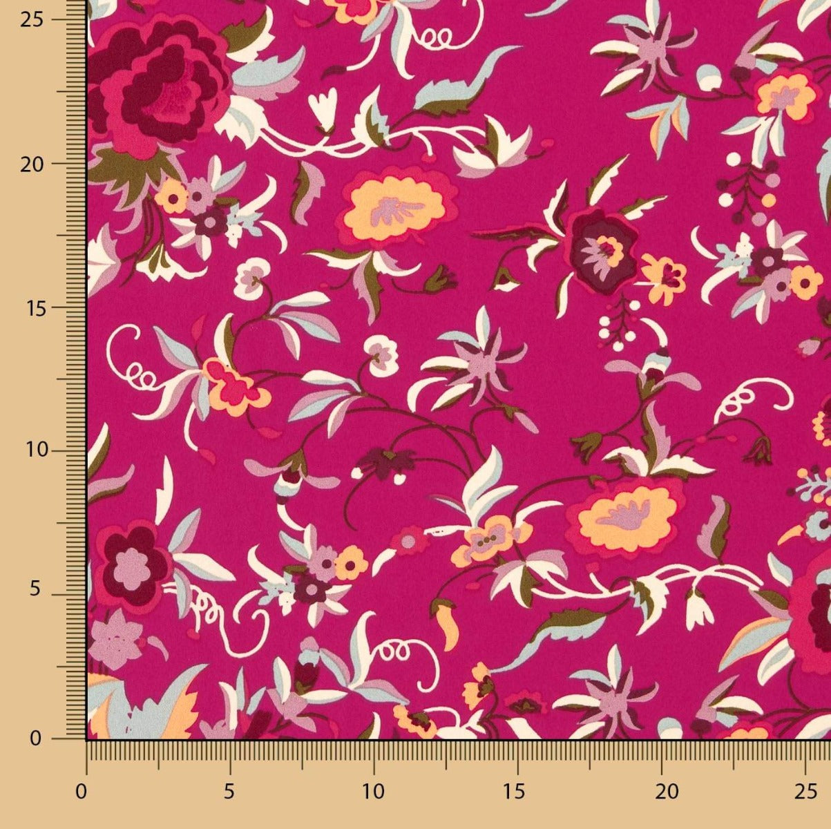 Polyester-Crêpe Heavy Drape Bedruckter Schal Bougainvillea - Ribes y Casals