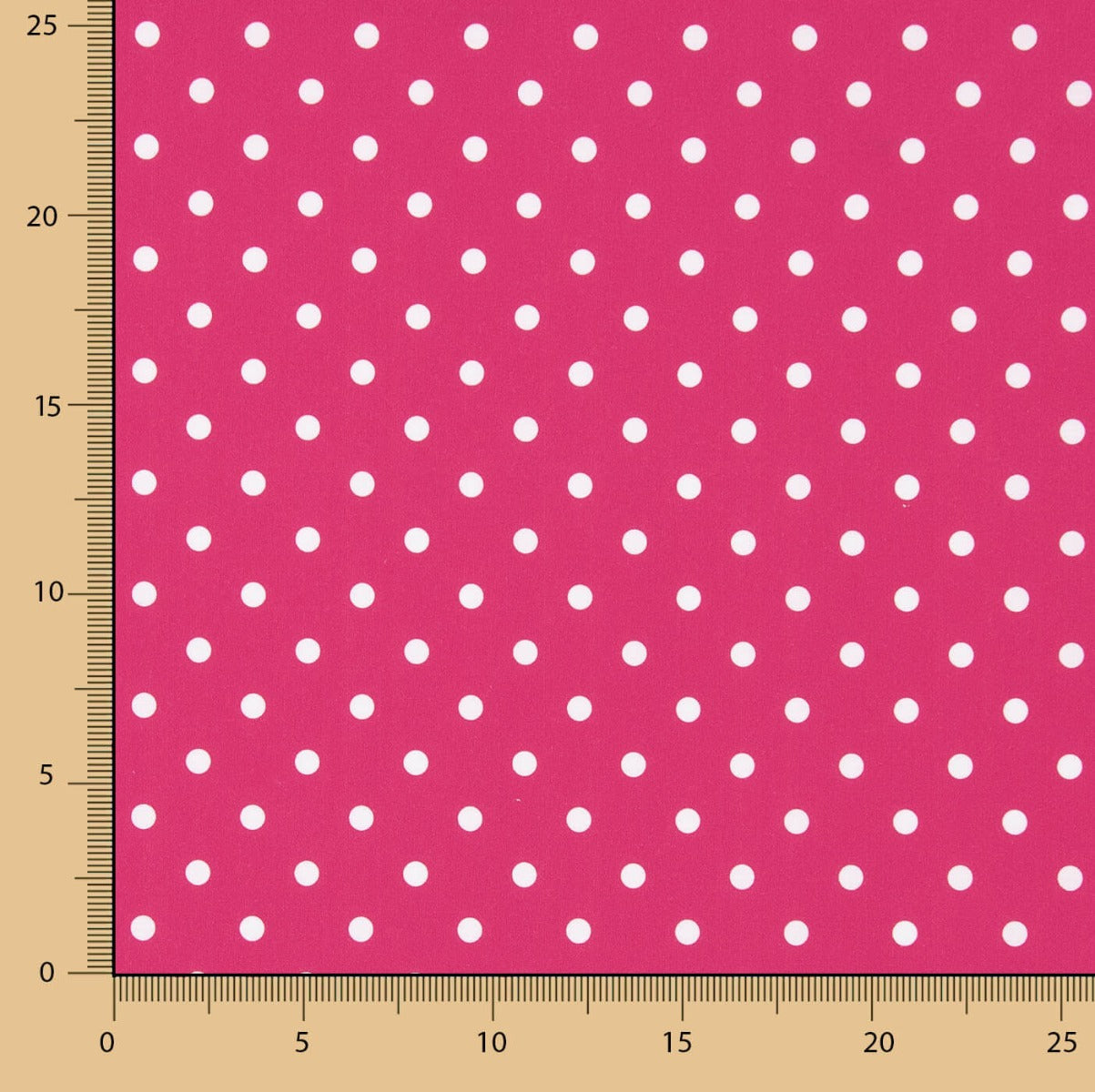 Flamenco Popeline mit Polka Dot Druck 7mm Fuchsia/Weiß - Ribes y Casals