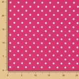 Flamenco Popeline mit Polka Dot Druck 7mm Fuchsia/Weiß - Ribes y Casals
