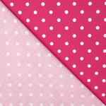 Flamenco Popeline mit Polka Dot Druck 7mm Fuchsia/Weiß - Ribes y Casals