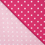 Flamenco Popeline mit Polka Dot Druck 7mm Fuchsia/Weiß - Ribes y Casals