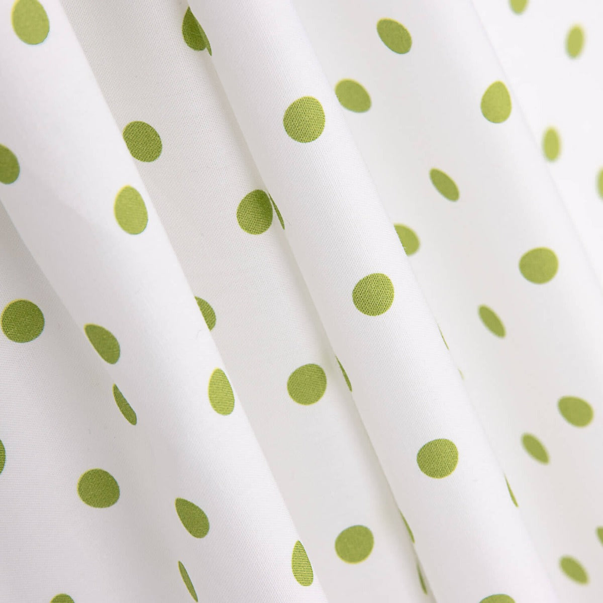Flamenco Popeline mit Polka Dots 7mm Weiß/Limette Druck - Ribes y Casals