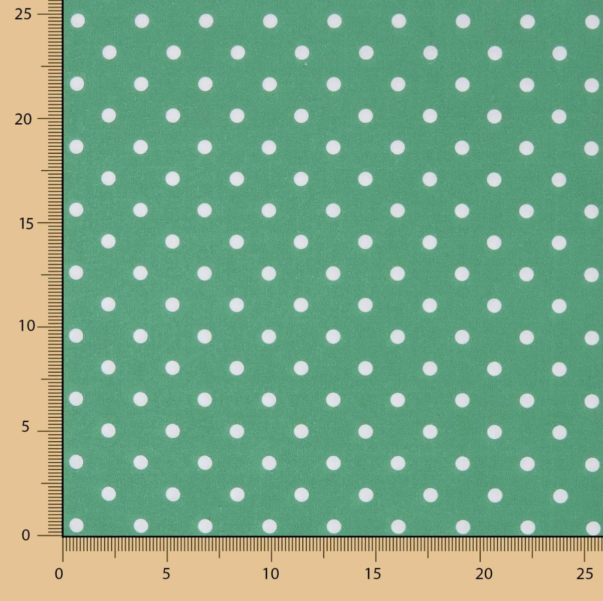 Flämische Popeline Popeline Pointed Dots 7mm Grün/Weiß 155 x 140 cm - Ribes y Casals