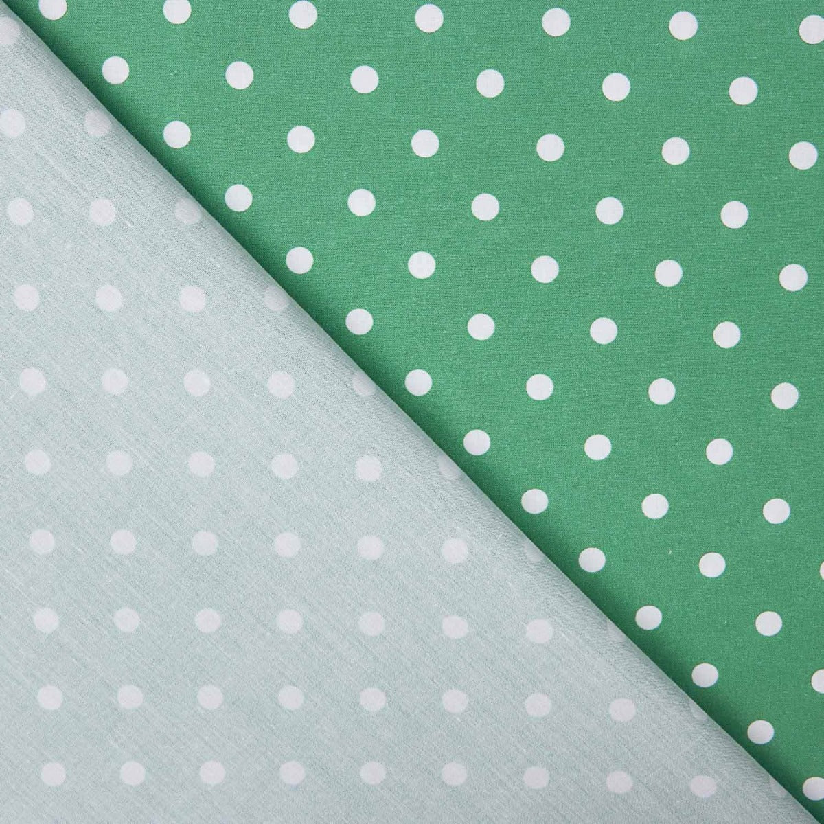 Flämische Popeline Popeline Pointed Dots 7mm Grün/Weiß 155 x 140 cm - Ribes y Casals