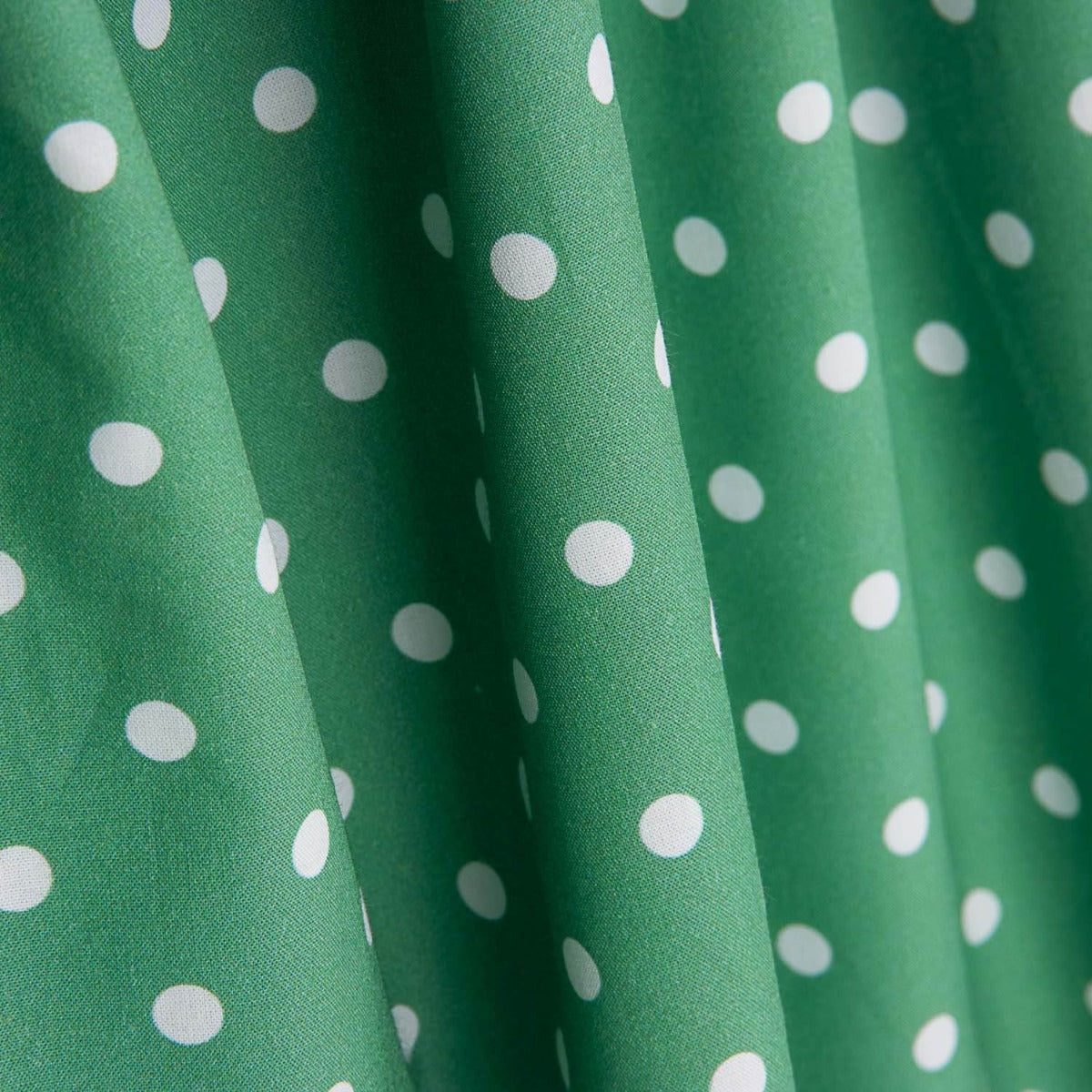 Flämische Popeline Popeline Pointed Dots 7mm Grün/Weiß 155 x 140 cm - Ribes y Casals