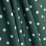 Flamenco Popeline mit Polka Dot Druck 7mm Dunkelgrün/Weiß - Ribes y Casals