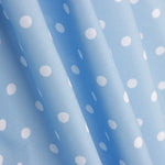 Flamenco Popeline mit Polka Dot Druck 7mm Hellblau/Weiß - Ribes y Casals