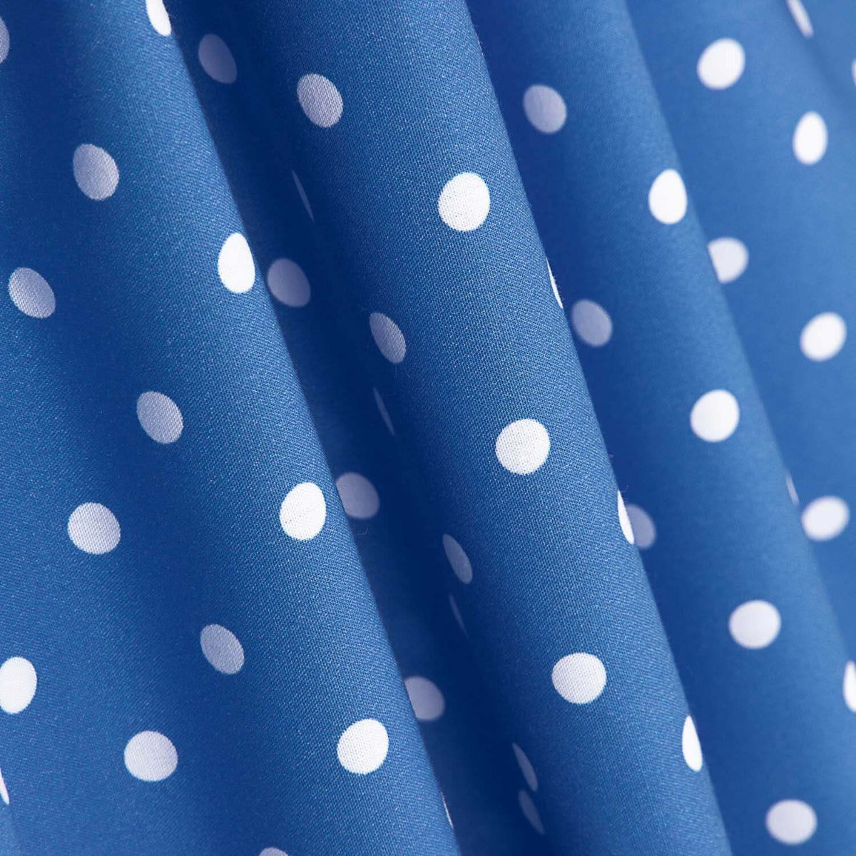 Flamenco Popeline 7mm Blau/Weiß Tupfen Druck - Ribes y Casals