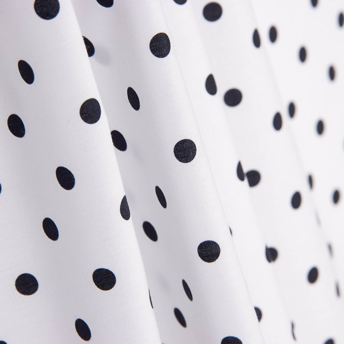 Flamenco Popeline 7mm Polka Dot Print Schwarz/Weiß - Ribes y Casals