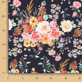 Flamenco Popeline Floral Print Schwarz - Ribes y Casals