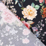 Flamenco Popeline Floral Print Schwarz - Ribes y Casals