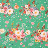 Flamenco Popeline Floral Gedruckt Grün - Ribes y Casals