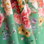 Flamenco Popeline Floral Gedruckt Grün - Ribes y Casals