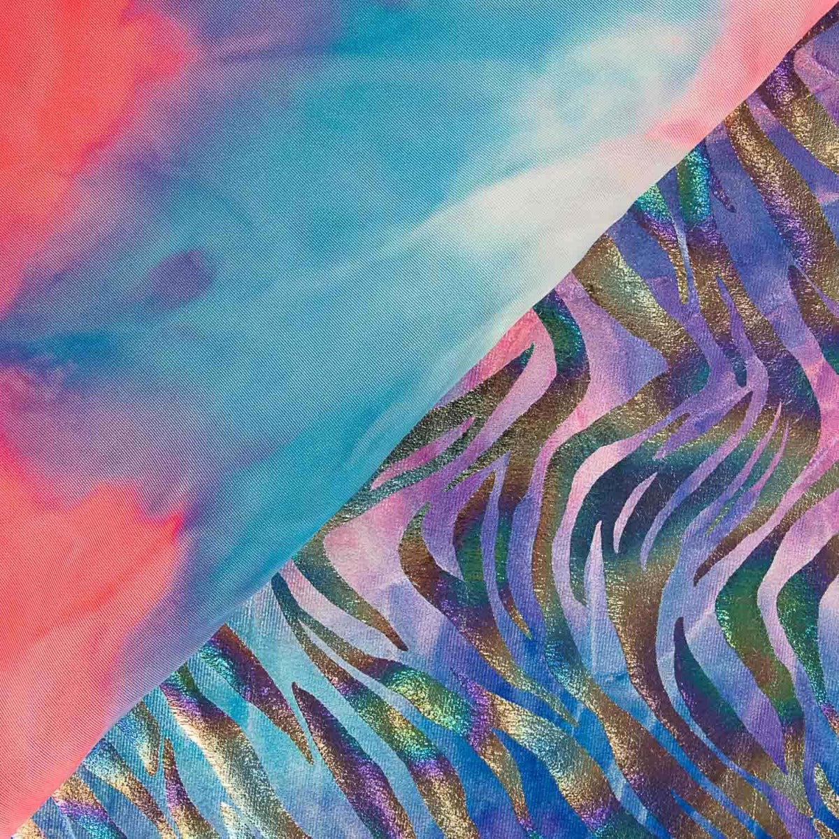 Holographischer Zebra-Velours-Ausschlagschutz Lilas - Ribes y Casals