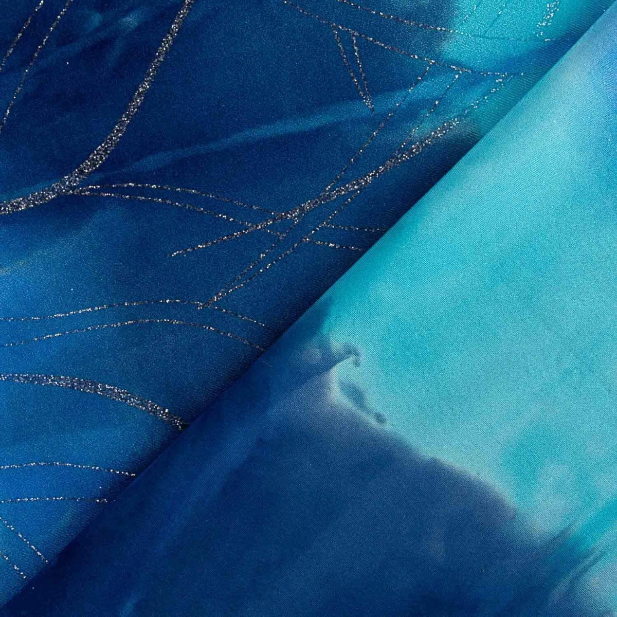 Lycra Tie Dye Lurex Blau - Ribes y Casals