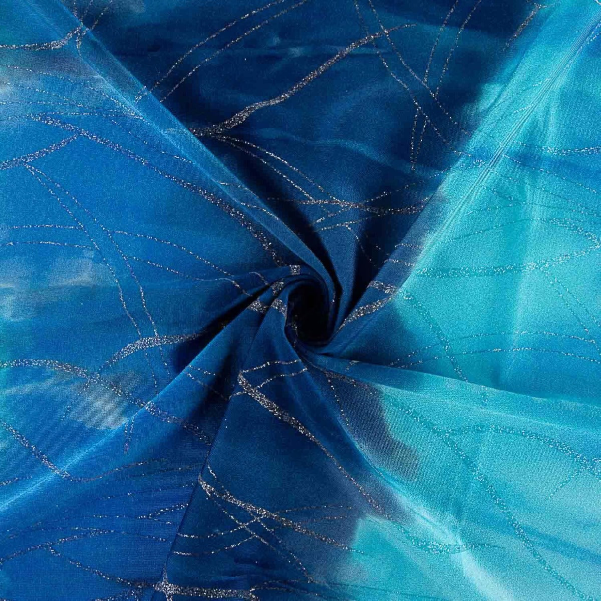 Lycra Tie Dye Lurex Blau - Ribes y Casals