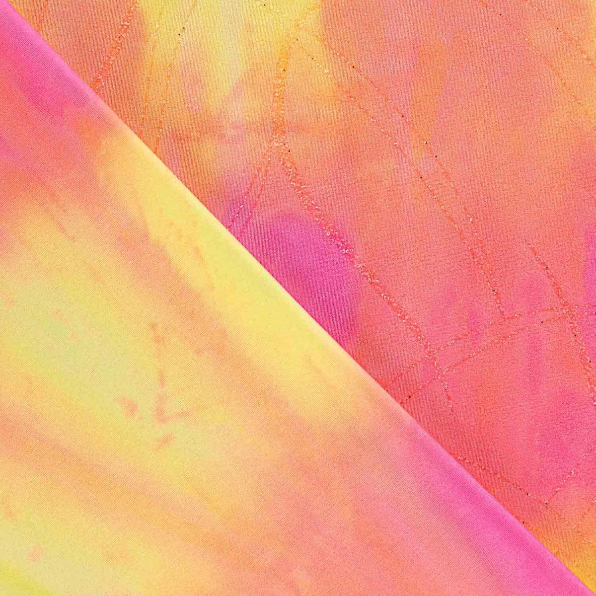 Lycra-Reststück Tie-Dye Lurex Neonrosa – verschiedene Maße x Breite 150 cm - Ribes y Casals