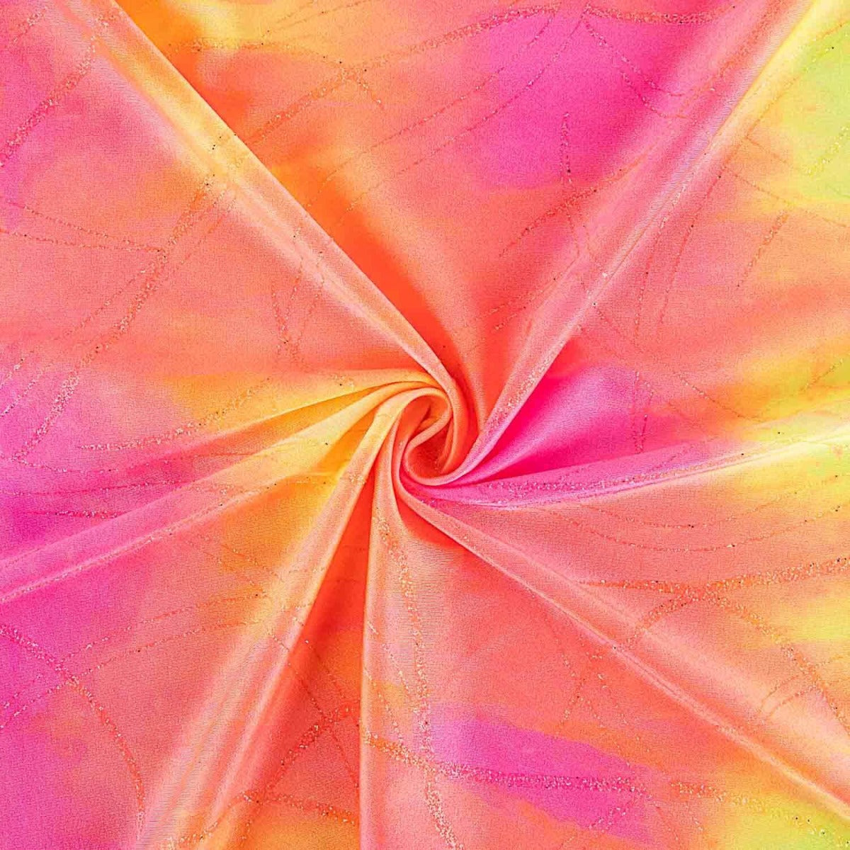 Lycra-Reststück Tie-Dye Lurex Neonrosa – verschiedene Maße x Breite 150 cm - Ribes y Casals