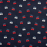 Feincord aus Baumwollstoff mit Kirschen-Print in Marineblau - Ribes y Casals