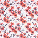 Bedruckte Baumwoll-Popeline Äste Sakura Koralle Bedruckte Baumwoll-Popeline - Ribes y Casals