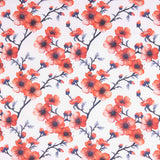 Bedruckte Baumwoll-Popeline Äste Sakura Koralle Bedruckte Baumwoll-Popeline - Ribes y Casals
