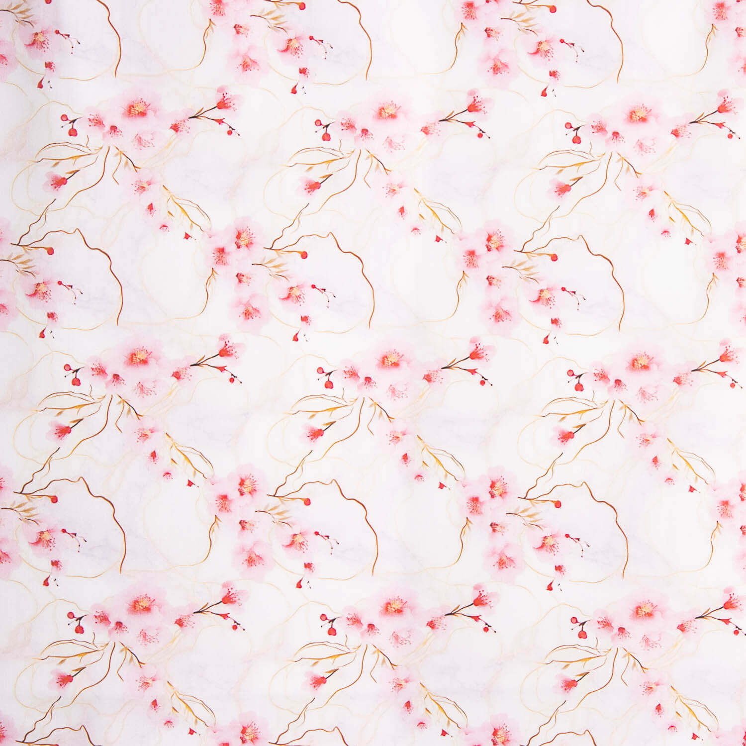 Aquarell Sakura Druck Baumwolle Popeline - Ribes y Casals