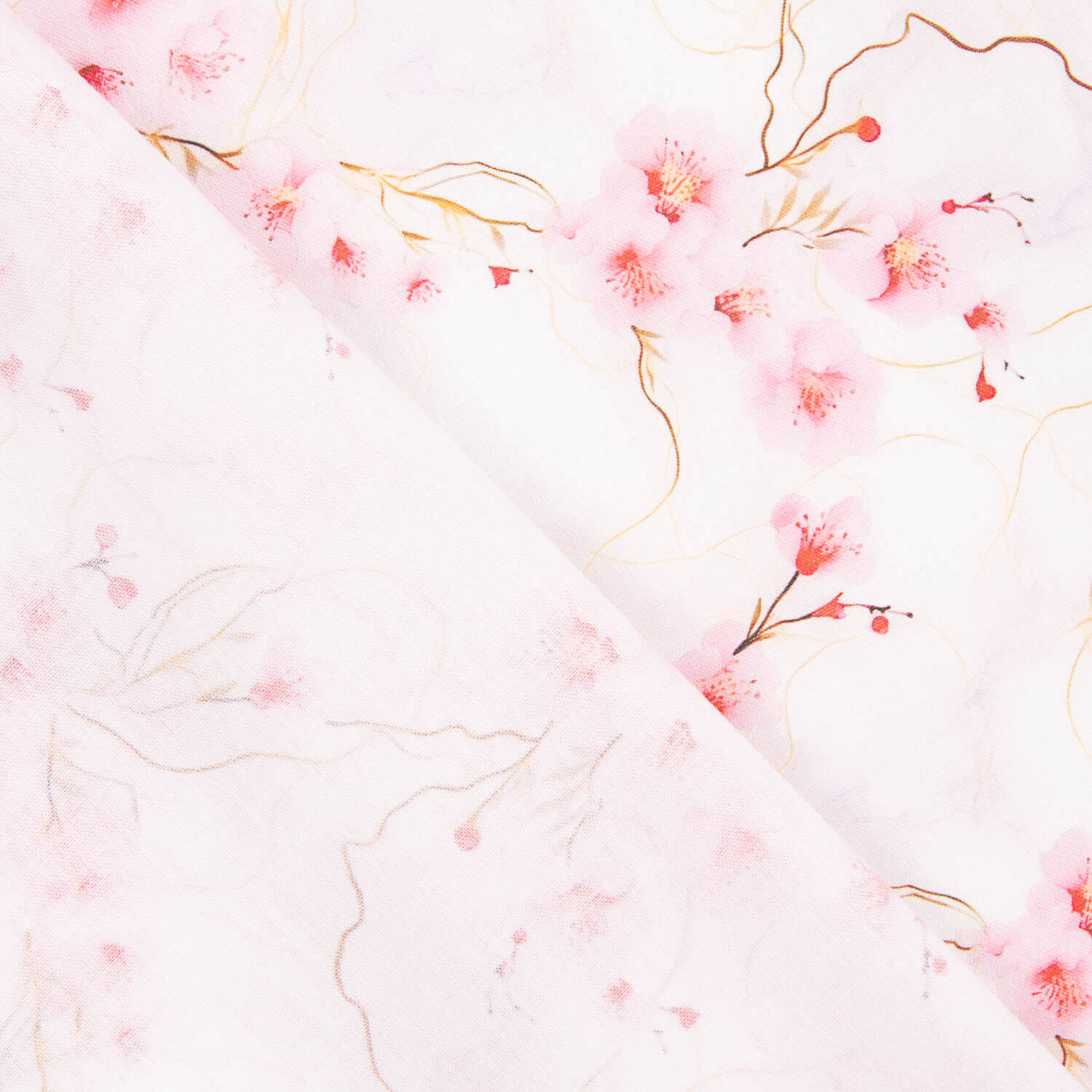 Aquarell Sakura Druck Baumwolle Popeline - Ribes y Casals
